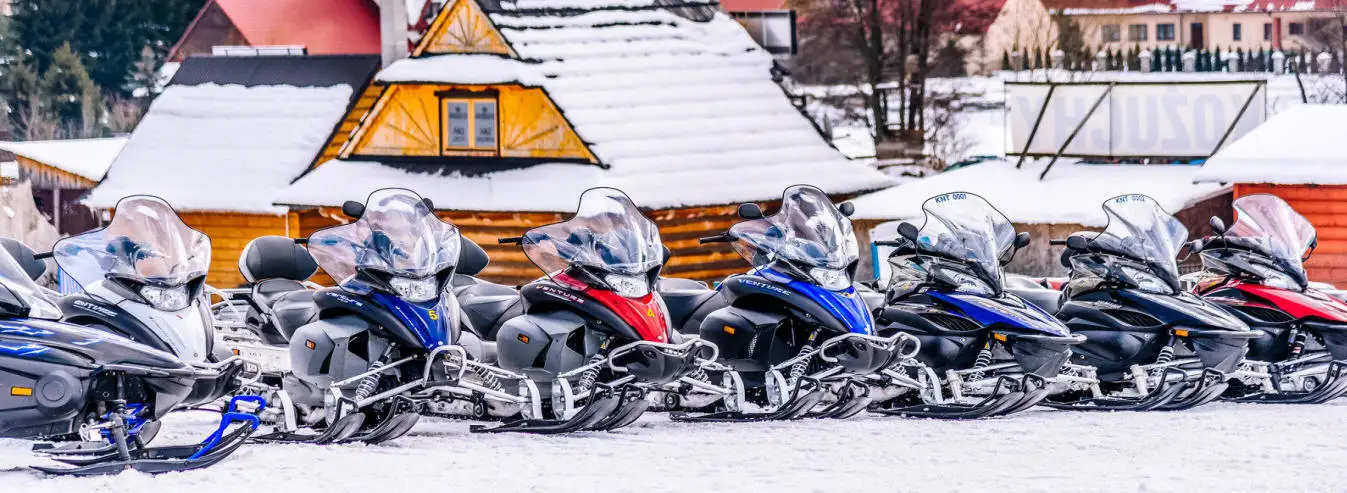 Hotel Białka Tatrzańska Tatry Tatry holidays in the mountains Poland - photo of snowmobiles in the snow