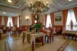 Dining room with wine exhibition