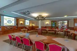 Dining room with connected tables